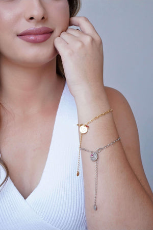 Pulseira Elos Pingente Coração Always With You Ródio Branco