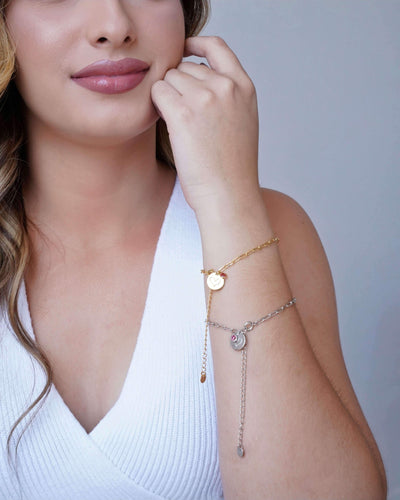 Pulseira Elos Pingente Coração Always With You Ródio Branco