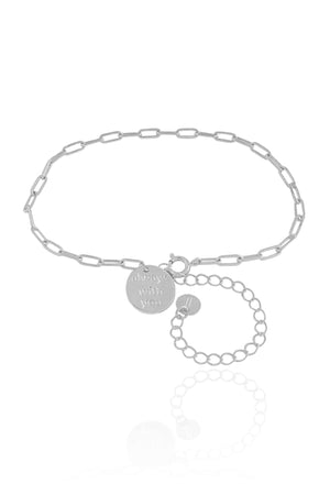 Pulseira Elos Pingente Coração Always With You Ródio Branco