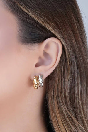 Brinco Argola Click Torcida 1.6 mm Banhado a Ouro 18K