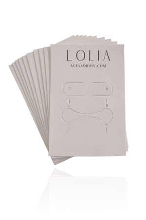 Kit com 10 Tags Semijoias Brincos, Piercing e Anel Lolia