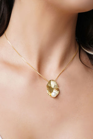 Gargantilha Veneziana Orgânico Pérola Banhado a Ouro 18K - 40 cm