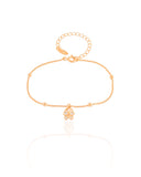 Pulseira Infantil Bolinhas Borboleta Cravejada Cristal Banhado a Ouro 18K