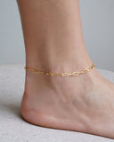 Tornozeleira Elos Ovais 3.5 mm  Banhado a Ouro 18K