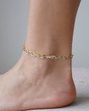 Tornozeleira Elos Ovais 3.5 mm  Banhado a Ouro 18K