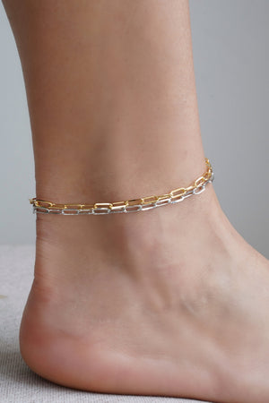 Tornozeleira Elos Ovais 3.5 mm  Ródio Branco