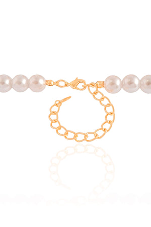 Gargantilha Orgânicos e Pérolas Banhado a Ouro 18K - 40 cm