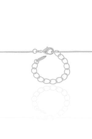 Gargantilha Veneziana Coração Liso Ródio Branco - 45 cm