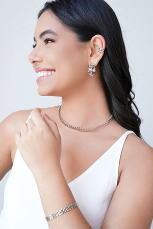 Aro Flexível Mola Ródio Branco