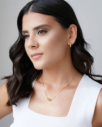 Brinco Argola Click Torcida 1.6 cm Banhado a Ouro 18K