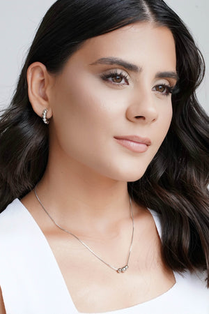 Brinco Argola Click Torcida 1.6 cm Ródio Branco