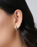 Brinco Argola Click Torcida 1.6 cm Ródio Branco