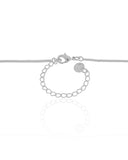 Gargantilha Veneziana Flor Lisa 2.3 cm Ródio Branco - 45 cm