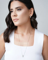 Brinco Argola Abaulada Detalhe 1.6 cm Ródio Branco