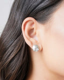 Brinco Redondo Detalhado 1.2 cm Ródio Branco