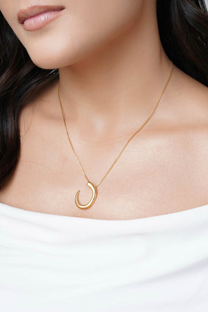 Gargantilha Veneziana Oval Liso Vazado Banhado a Ouro 18K - 45 cm