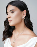 Gargantilha Veneziana Oval Liso Vazado Ródio Branco - 45 cm