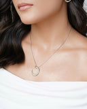 Gargantilha Veneziana Oval Liso Vazado Ródio Branco - 45 cm