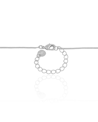 Colar Veneziana Oval Liso Vazado Ródio Branco - 45 cm