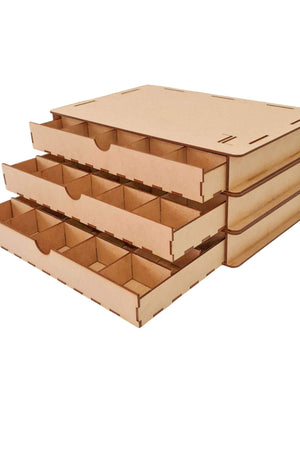 Kit 3 Porta Joias Gaveta com 60 Divisórias