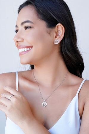 Anel Cravejado Cristal Tamanho 19 Ródio Branco