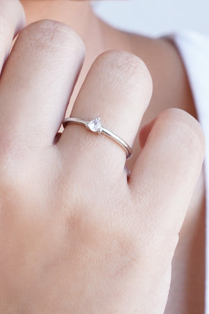 Anel Ponto de Luz Cristal Tamanho 19 Ródio Branco