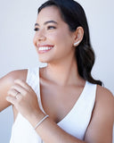 Anel Ponto de Luz Cristal Tamanho 19 Ródio Branco