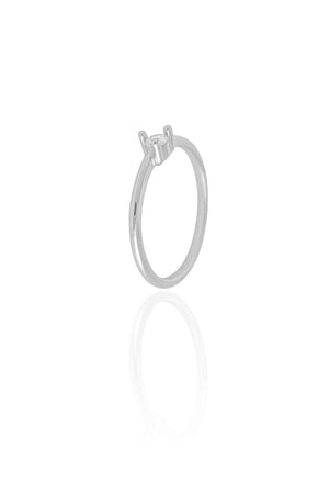 Anel Ponto de Luz Cristal Tamanho 19 Ródio Branco