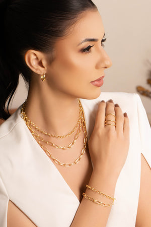 Brinco Argola Click Oval Lisa 1.7 cm Banhado a Ouro 18K