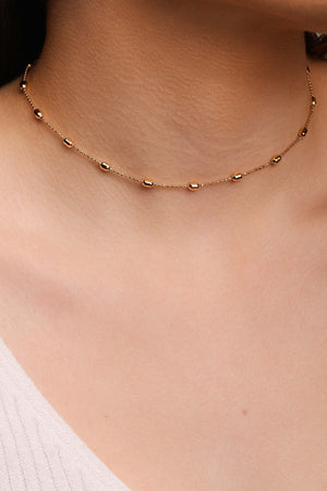 Choker Gomos 3 mm Banhado a Ouro 18K