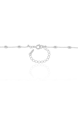 Gargantilha Longa Gomos Ródio Branco - 70 cm