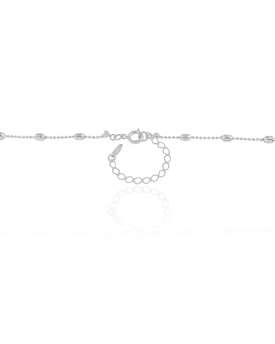 Colar Longo Gomos 3 mm Ródio Branco - 70 cm