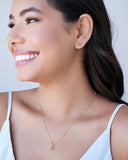 Conjunto Quadrado Turmalina 4 mm Banhado a Ouro 18K