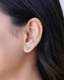 Conjunto Quadrado Turmalina 4 mm Banhado a Ouro 18K
