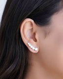 Ear Cuff Pontos de Luz Cristal 2.5 cm Ródio Branco