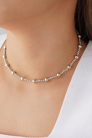 Aro Flexível Bolas Lisas Ródio Branco