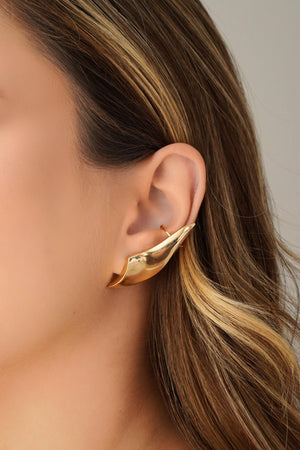 Ear Cuff Liso 4.6 cm Banhado a Ouro 18K