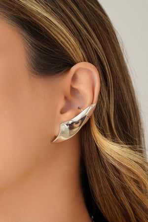 Ear Cuff Liso 4.6 cm Ródio Branco