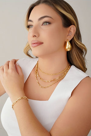 Brinco Gota Maxxi Lisa 4.2 cm Banhado a Ouro 18K