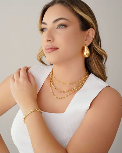 Brinco Gota Maxxi Lisa 4,2 cm Banhado a Ouro 18K