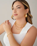 Brinco Gota Maxxi Lisa 4.2 cm Banhado a Ouro 18K