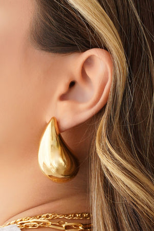 Brinco Gota Maxxi Lisa 4.2 cm Banhado a Ouro 18K