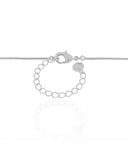 Gargantilha Longa Rabo de Rato 1 mm Gota Lisa Ródio Branco - 60 cm