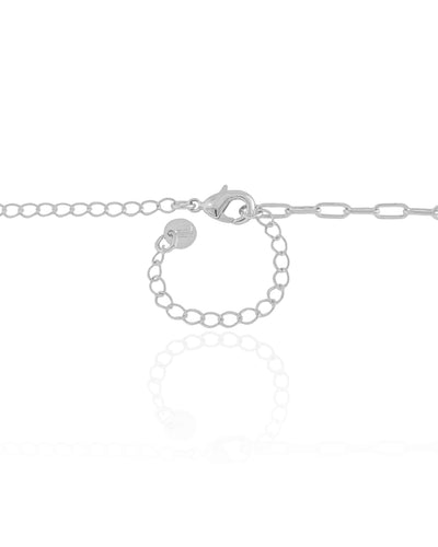 Choker Elos Ovais 4 mm Ródio Branco - 33 cm