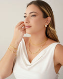 Gargantilha Elos Ovais Cristal Banhado a Ouro 18K - 45 cm