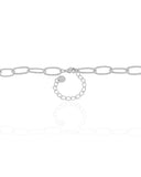 Gargantilha Elos Ovais Cristal Ródio Branco - 45 cm