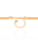 Gargantilha Malha Fita Orgânico Liso Banhado a Ouro 18K