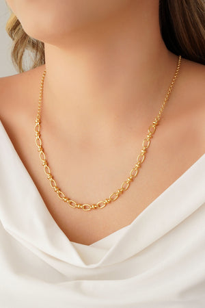 Gargantilha Elos Ovais 6 mm Banhado a Ouro 18K - 55 cm