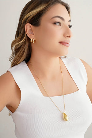 Brinco Argola Click Lisa 1.6 cm Banhado a Ouro 18K