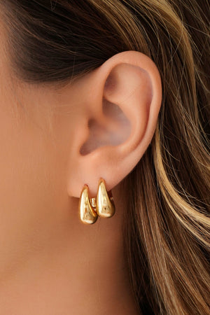 Brinco Argola Click Lisa 1.6 cm Banhado a Ouro 18K